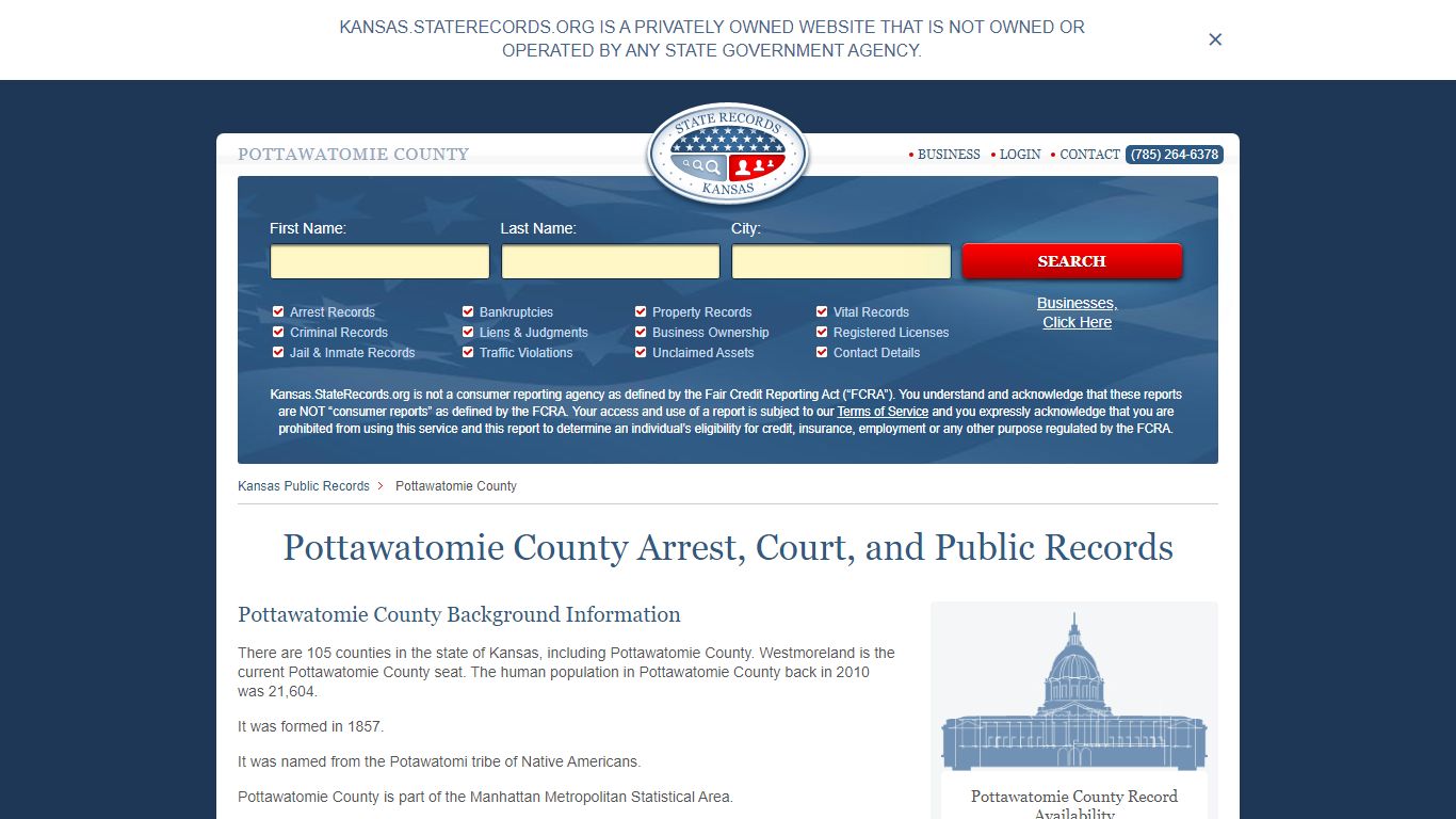 Pottawatomie County Arrest, Court, and Public Records
